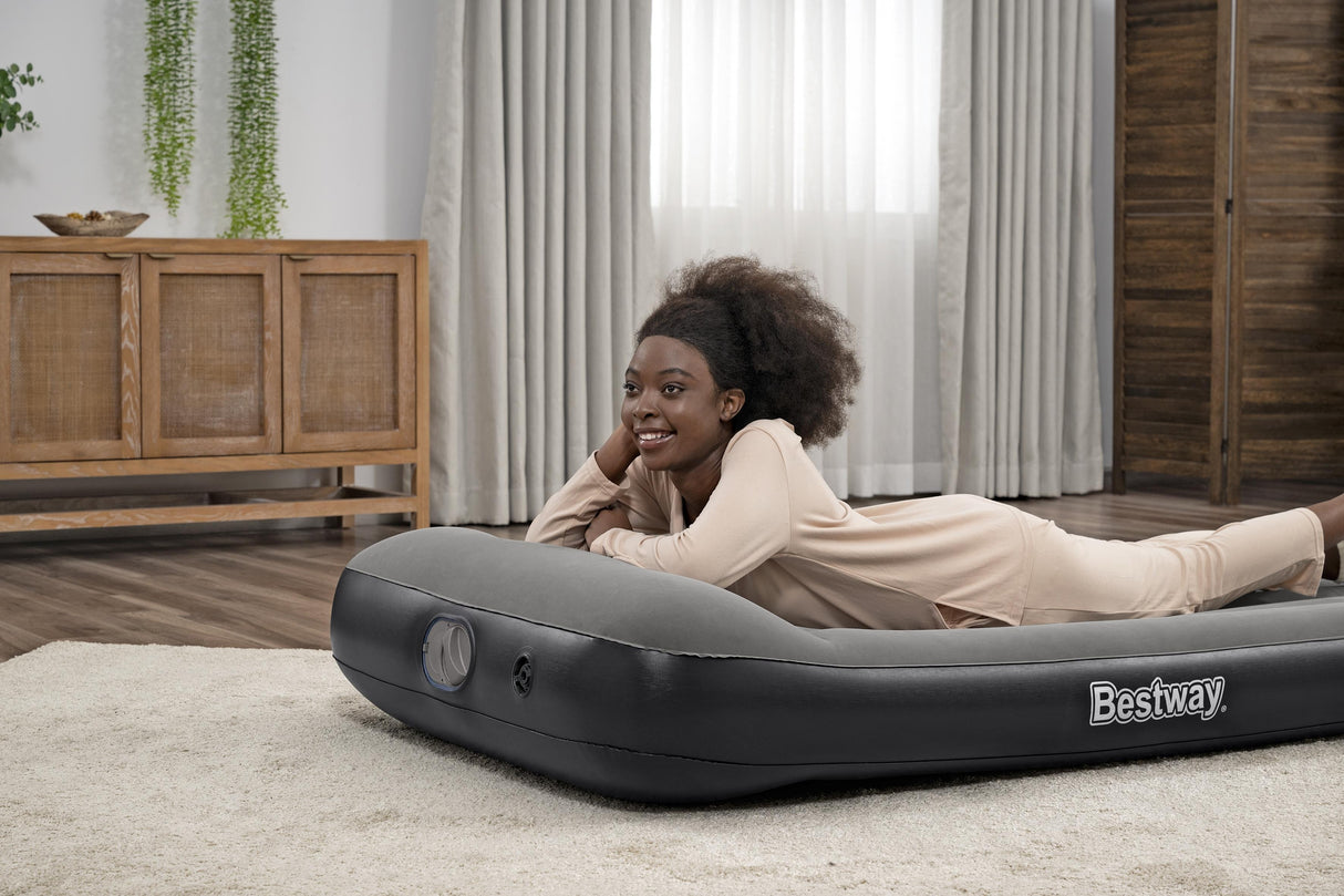 Matelas gonflable - BESTWAY - 671BQ - Tritech Twin - 1 personne, pompe USB intégrée, 1,88 m x 99 cm x 30 cm