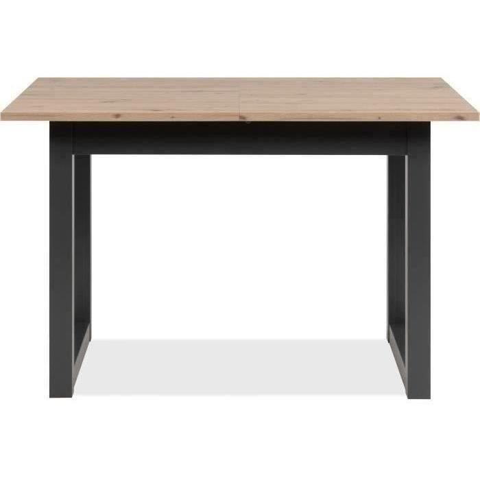 Table extensible Denver 80B - 120-160 x 75 x 80 cm - DÈcor chene artisan / anthracite - 1 extension de 40 cm inclue - 8 personnes