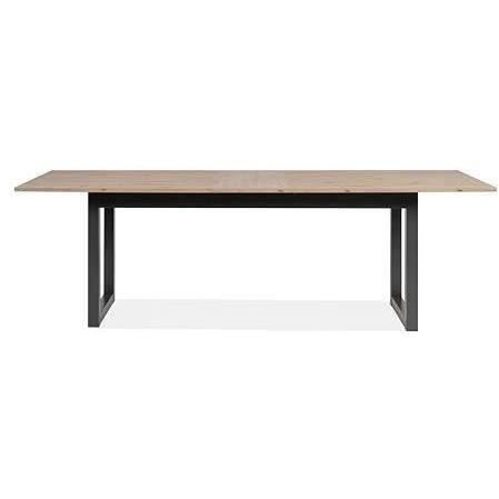 Table extensible Denver 80C - 200-240 x 75 x 90 cm - Chene artisan / anthracite - 1 exension de 40 cm inclue - 12 personnes