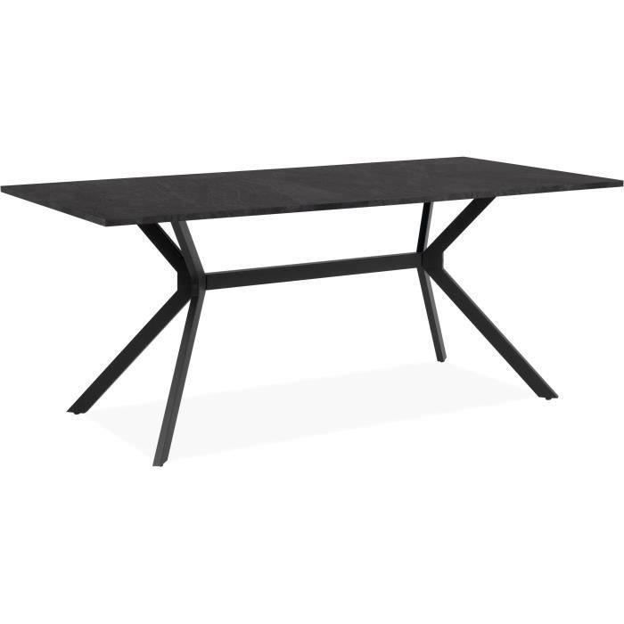 Table Onex 81A - 180 x 75 x 90 cm - DÈcor ardoise foncÈ / noir - 8 personnes