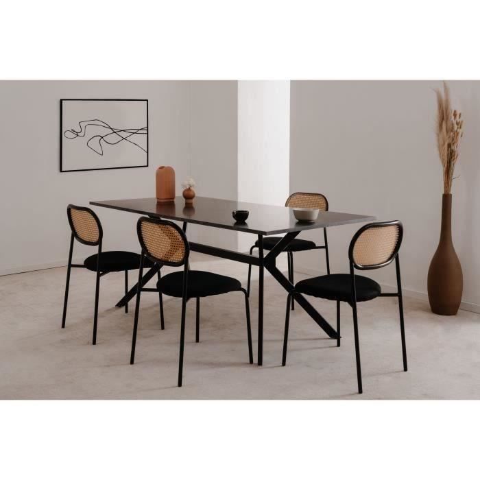 Table Onex 81A - 180 x 75 x 90 cm - DÈcor ardoise foncÈ / noir - 8 personnes
