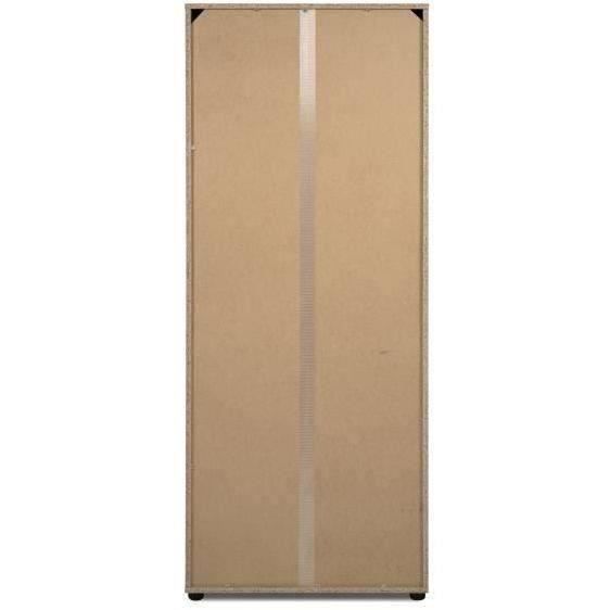 Meuble a chaussures Lugo - Décor chene artisan - 74 x 181,5 x 34 cm - Capacité 32 Paires