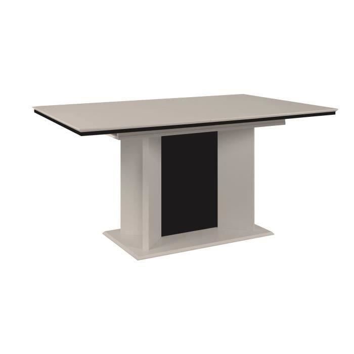 Table extensible - ARONA - Rectangulaire - 10 personnes - 160/200 x 76 x 90 cm - Sable / Noir