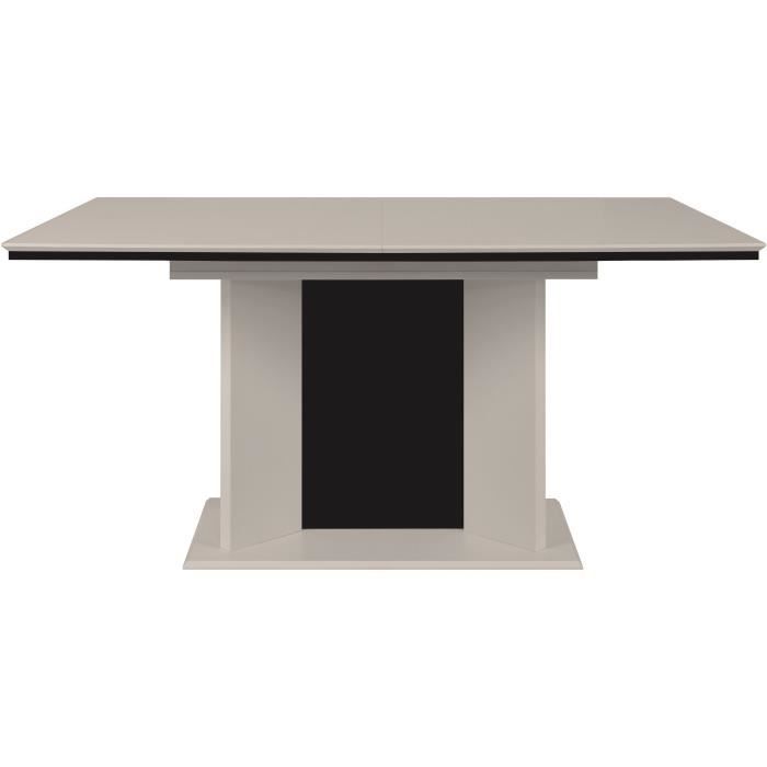 Table extensible - ARONA - Rectangulaire - 10 personnes - 160/200 x 76 x 90 cm - Sable / Noir