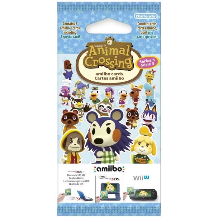 Cartes Amiibo - Animal Crossing Série 3 Contient 3 cartes dont 1 spéciale