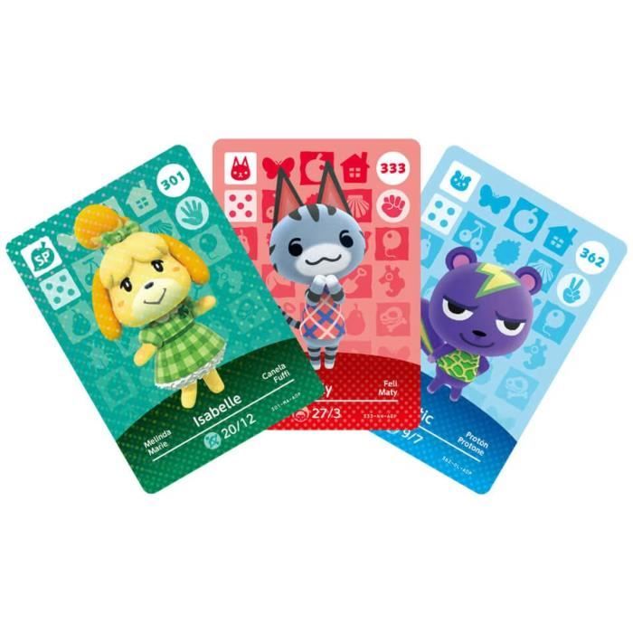 Cartes Amiibo - Animal Crossing Série 4 Contient 3 cartes dont 1 spéciale