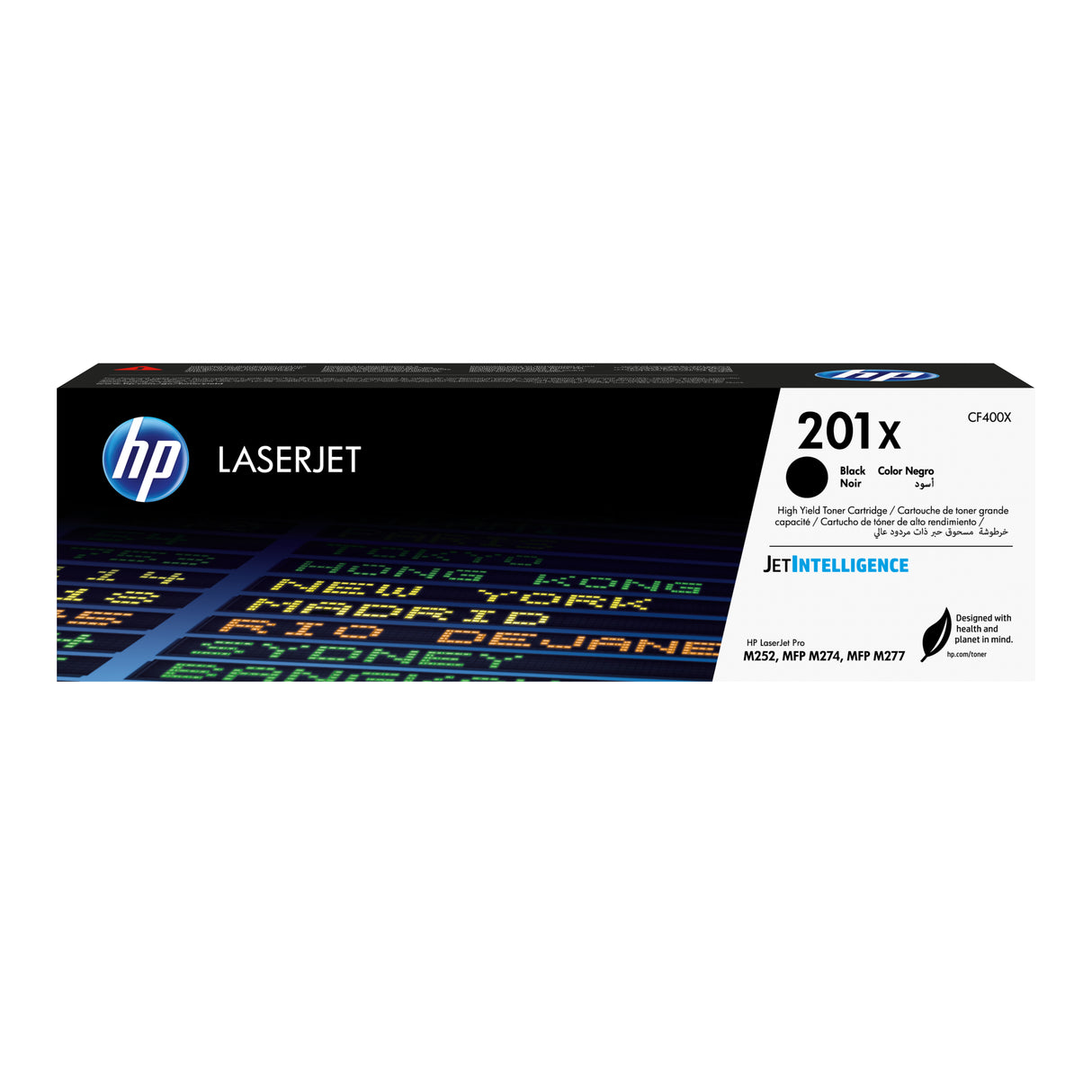 Cartouche de toner noir HP 201X grande capacité authentique pour HP Color LaserJet Pro M252/M274/M277