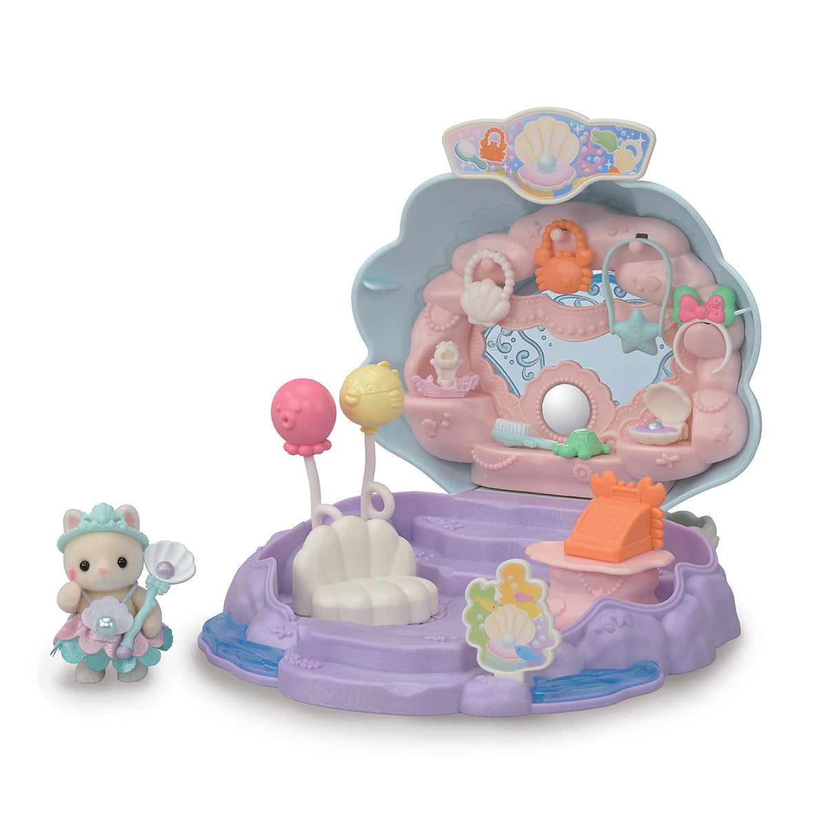 Coffret Boutique - SYLVANIAN FAMILIES - Boutique des Sirenes - Accessoires et Poignée Intégrée