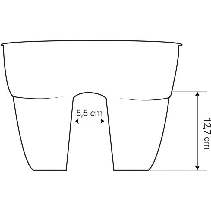 Jardiniere Cavaliere - EDA - Osaka - 19,5 L - Pour Balcons et Rambardes - 56 x 30,1 x H. 20,6 cm - Orange Terre Battue
