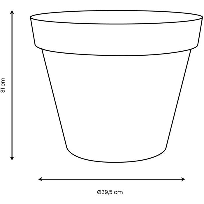Pot de fleur Rond - EDA - Toscane - Ø 40 cm - 23 L - Intérieur/Extérieur - Ø 40 x H.32 cm - Orange Terre Battue