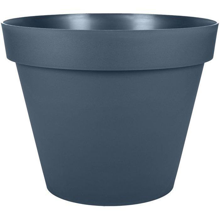 Pot de fleur Rond - Ř 48 cm - EDA - Toscane - 43 L - Intérieur/Extérieur - Ř 47,5 x H.40 cm - Bleu Jean