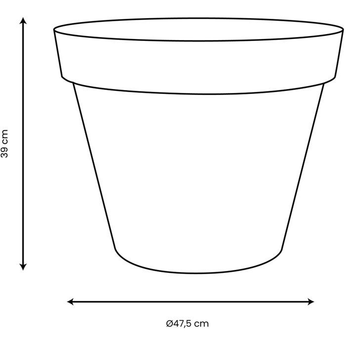 Pot de fleur Rond - EDA - Toscane - Ø 48 cm - 43 L - Intérieur/Extérieur - Ø 47,5 x H.40 cm - Orange Terre Battue
