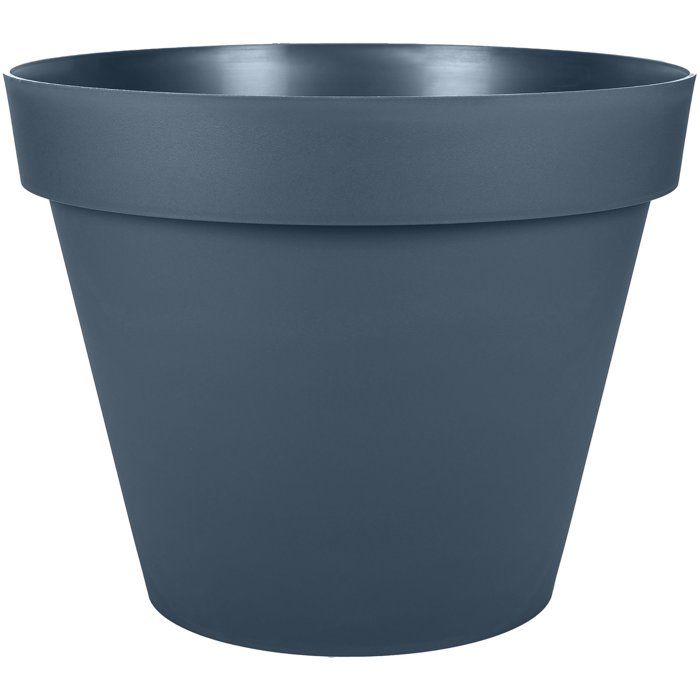 Pot de fleur Rond - EDA - Toscane - Ø 30 cm - 10 L - Intérieur/Extérieur - Ø 29,5 x H.24 cm - Bleu Jean
