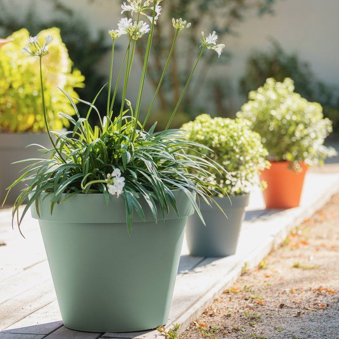 Pot de fleur Rond - EDA - Toscane - Ø 60 cm - 76 L - Intérieur/Extérieur - Ø 59 x H.47 cm - Orange Terre Battue
