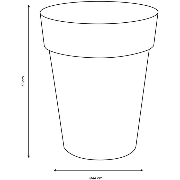 Vase mi-haut Rond - EDA - Toscane - Ø 44 cm - 50 L - Pré-percé - Ø 44 x H. 53 cm - Bleu Jean