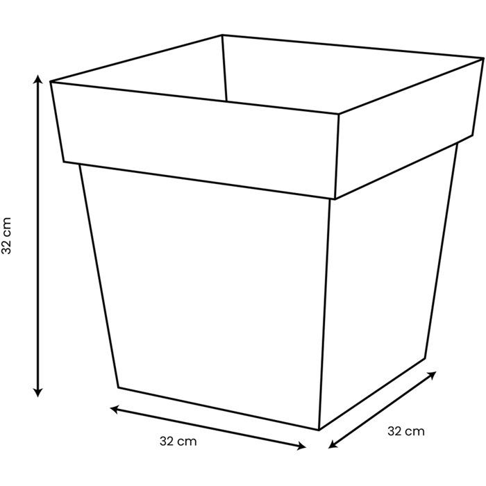 Pot de fleurs Carré - EDA - Toscane - 32 cm - 22 L - Intérieur / Extérieur - 32 x 32 x H.32 cm - Bleu Jean