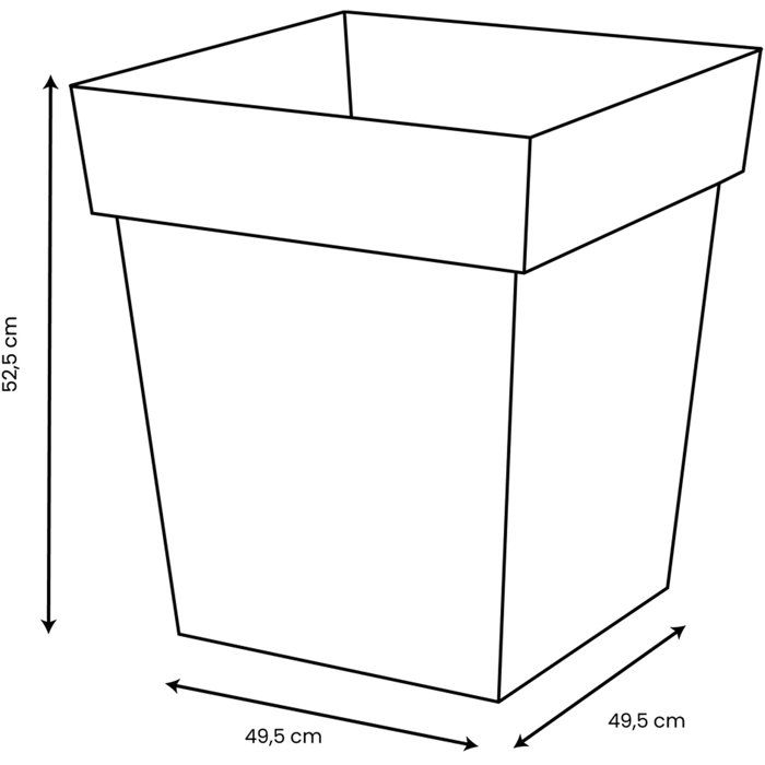Pot de fleur Carré - EDA - Toscane - 50 cm - 87 L - Intérieur / Extérieur - 49,5 x 49,5 x H.52,5 cm - Bleu Jean