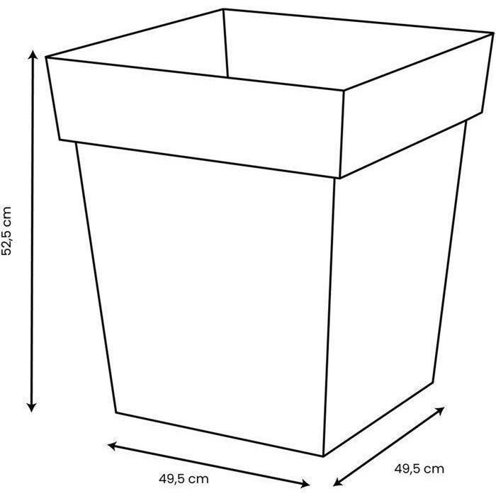 Pot de fleur carré - Toscane - EDA - 49,5 x 49,5 x H.52,5 cm - Intérieur / Extérieur - 87L - Orange Terre Battue