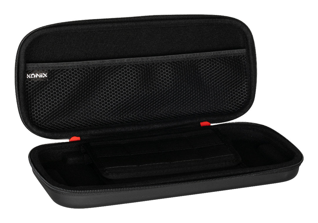 Housse de protection et transport - KONIX - Console Nintendo Switch 2 - Filet rangement accessoires - 8 compartiments jeux - Noir