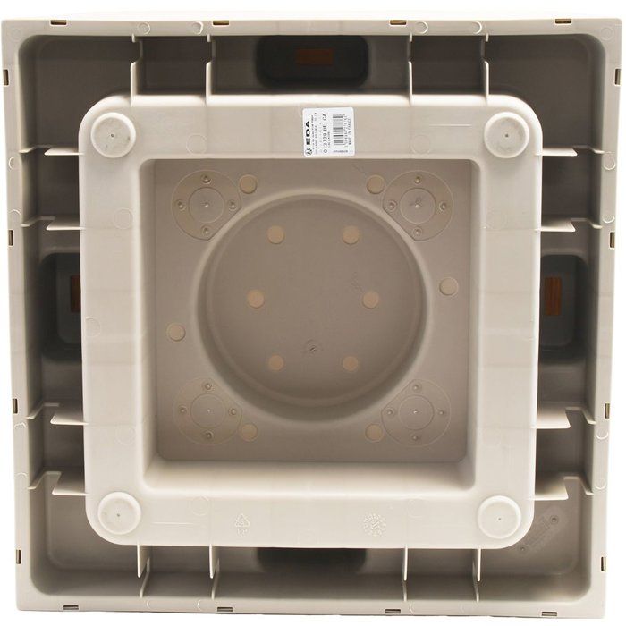 Pot de fleurs Carré 50 cm - EDA - Volcania - 57 L - Intérieur/Extérieur - Décor Pierre - 49,5 x 49,5 x H. 49,5 cm - Beige Calcaire