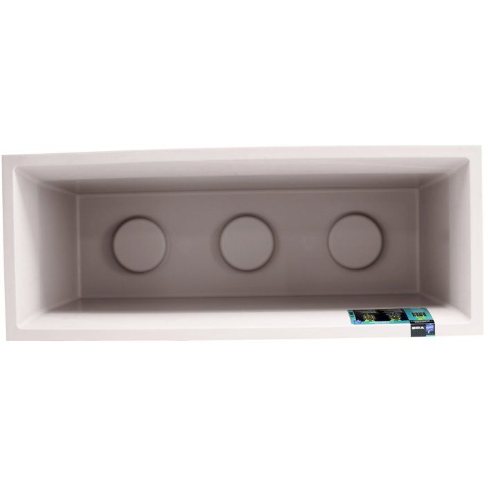 Jardiniere - EDA - Volcania - 98 L - Intérieur / Extérieur - Décor Pierre - 99,5 x 39 x H. 43 cm - Beige Calcaire