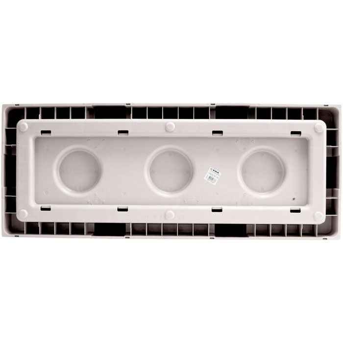 Jardiniere - EDA - Volcania - 98 L - Intérieur / Extérieur - Décor Pierre - 99,5 x 39 x H. 43 cm - Beige Calcaire