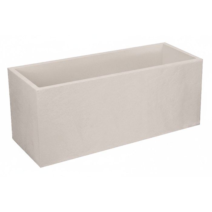 Jardiniere - EDA - Volcania - 98 L - Intérieur / Extérieur - Décor Pierre - 99,5 x 39 x H. 43 cm - Beige Calcaire