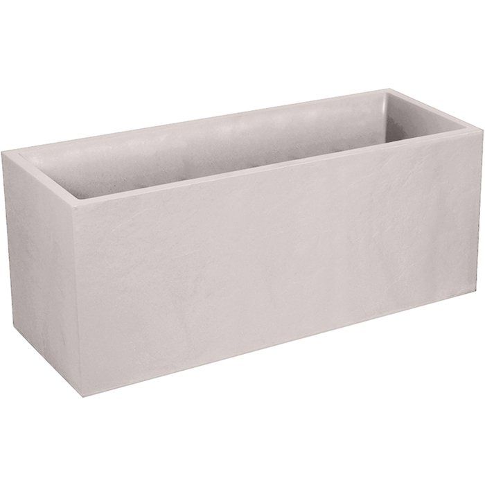 Jardiniere Volcania - EDA - 98 L - Intérieur / Extérieur - Décor Pierre - 99,5 x 39 x H. 43 cm - Beige Calcaire