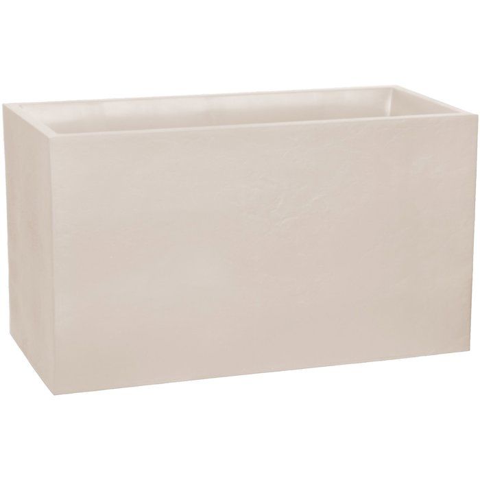 Jardiniere Muret - EDA - Volcania - 116 L - Intérieur/Extérieur - Décor Pierre - 99,5 x 39,5 x H 60 cm - Beige Calcaire