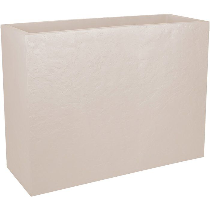 Jardiniere Muret Loft L - EDA - Volcania - 46 L - Intérieur/Extérieur - Décor Pierre - 78,5 x 29,5 x H 60 cm - Beige Calcaire