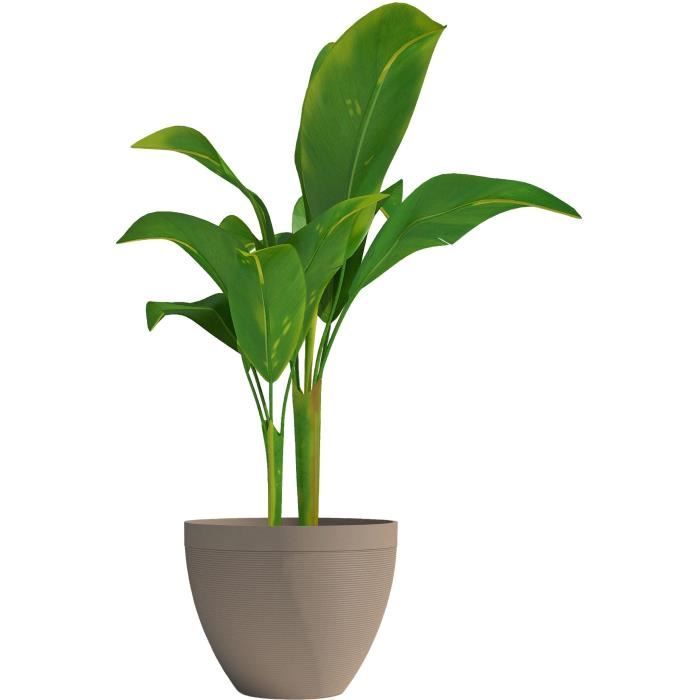 Pot de fleurs - GARDEN ID - Green Care Impact Taupe - 50 x 41 cm - Garanti 10ans - 100% recyclé - Résistant UV/gel
