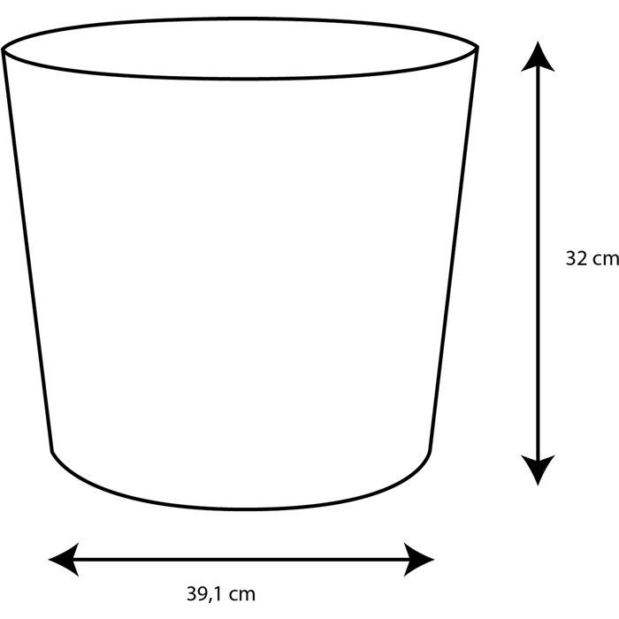 Pot de fleurs Conique Ø 40 cm - EDA - Element - 30 L - Système de drainage - Intérieur / Extérieur - Ø 39,1 x H 32 cm - Kaki