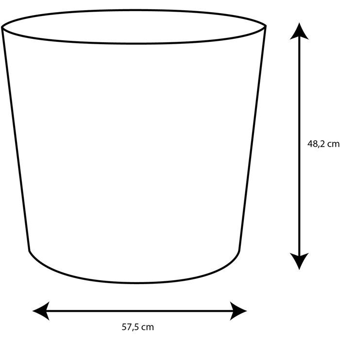 Pot de fleurs Conique Ø 60 cm - EDA - Element - 100 L - Systeme de drainage - Intérieur / Extérieur - Ø 57,5 x H 48,2 cm - Kaki