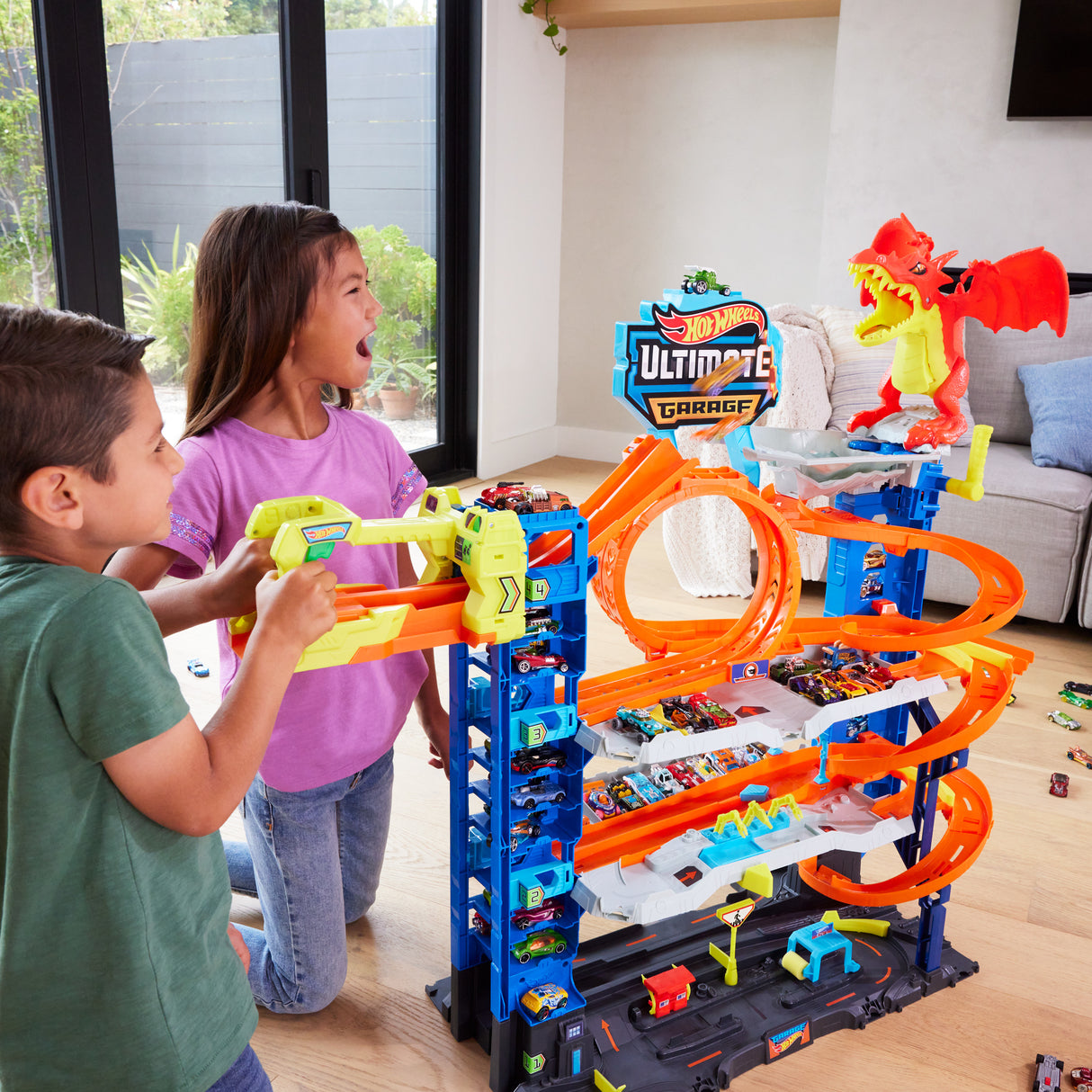 Hot Wheels City-Garage Ultime-Coffret avec 2 voitures incluses HKX48