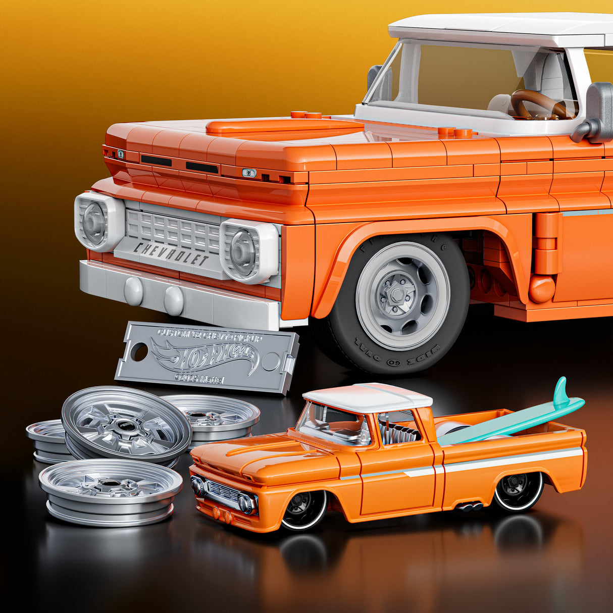 Hot Wheels - Coffret de Construction Custom Chevy Pickup 1962 Mattel Brick Shop - Mattel Brick Shop - JFT20