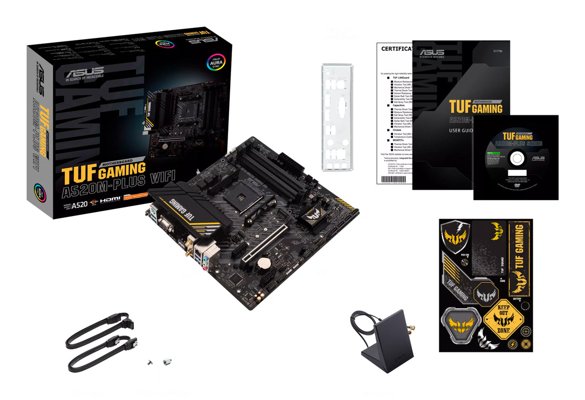 Carte mere - ASUS - TUF GAMING A520M-PLUS WIFI - AMD A520 - Emplacement AM4 micro ATX
