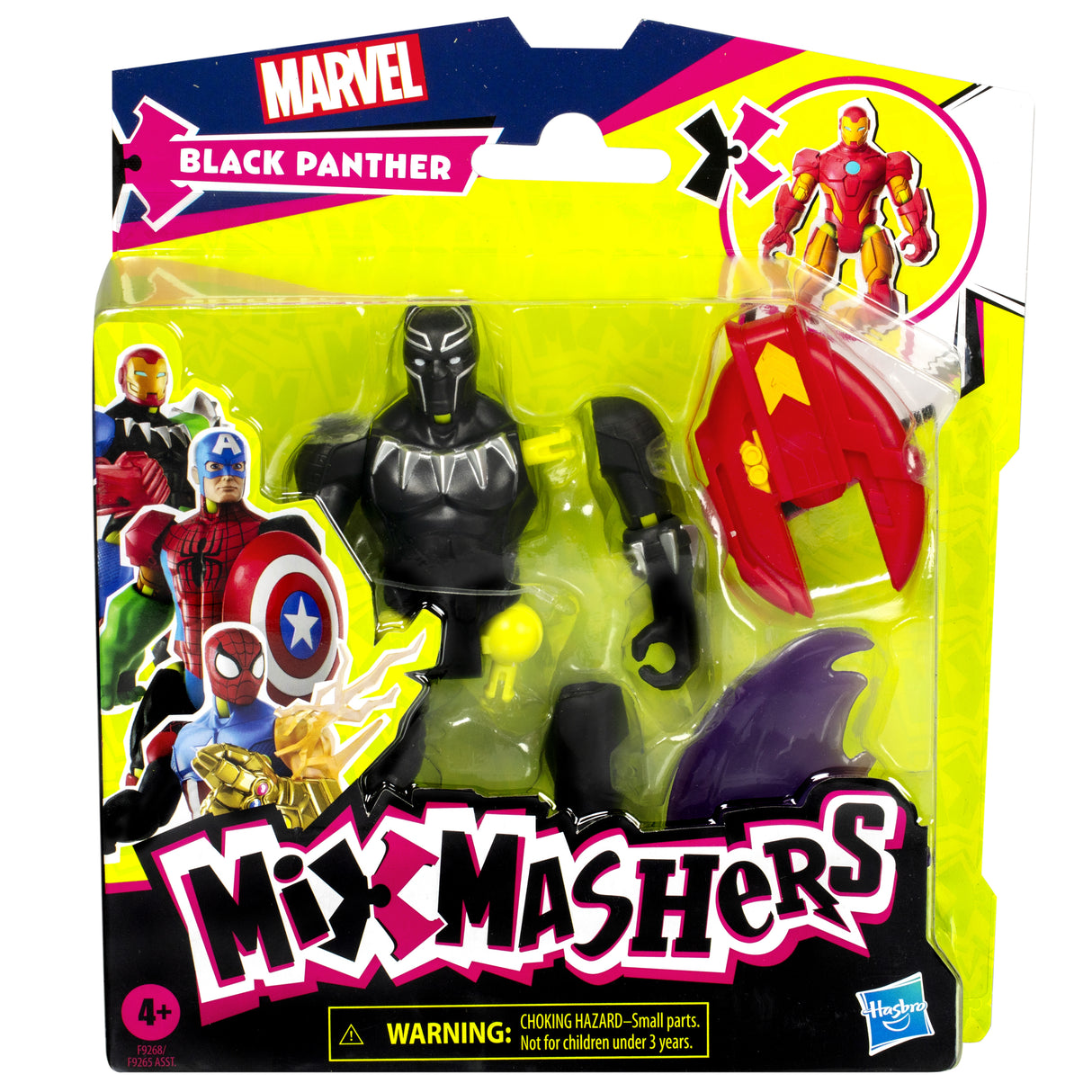 MixMashers Black Panther, figurine 12 cm personnalisable a mélanger et combiner avec accessoires, Marvel, des 4 ans