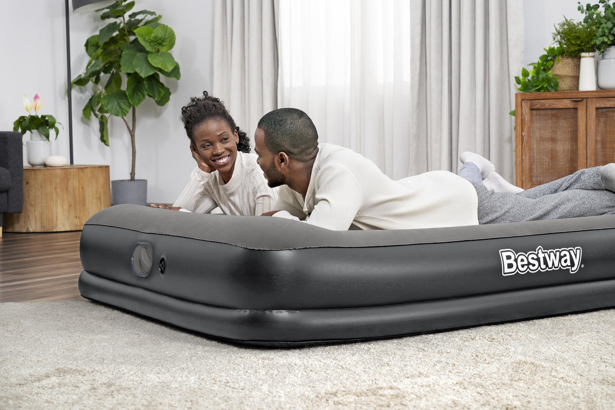 Matelas gonflable - BESTWAY - 671BU - Tritech Queen - 2 places, pompe USB intégrée, 2,03 m x 1,52 m x 36 cm