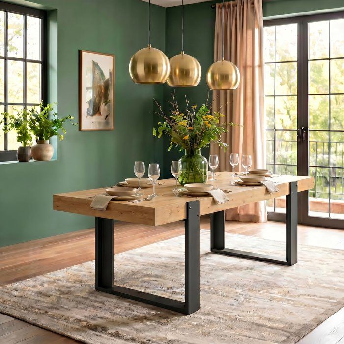 Table a manger - Rectangulaire - Panneaux de particules - Industriel - Loft - L 223,9 x P 93 x H 78,6 cm