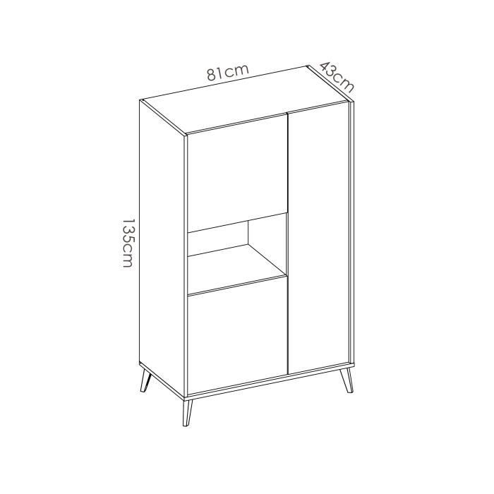 Salle a manger complete NESS - Enfilade, Vitrine et Table - MÈlamine DÈcor bois et blanc