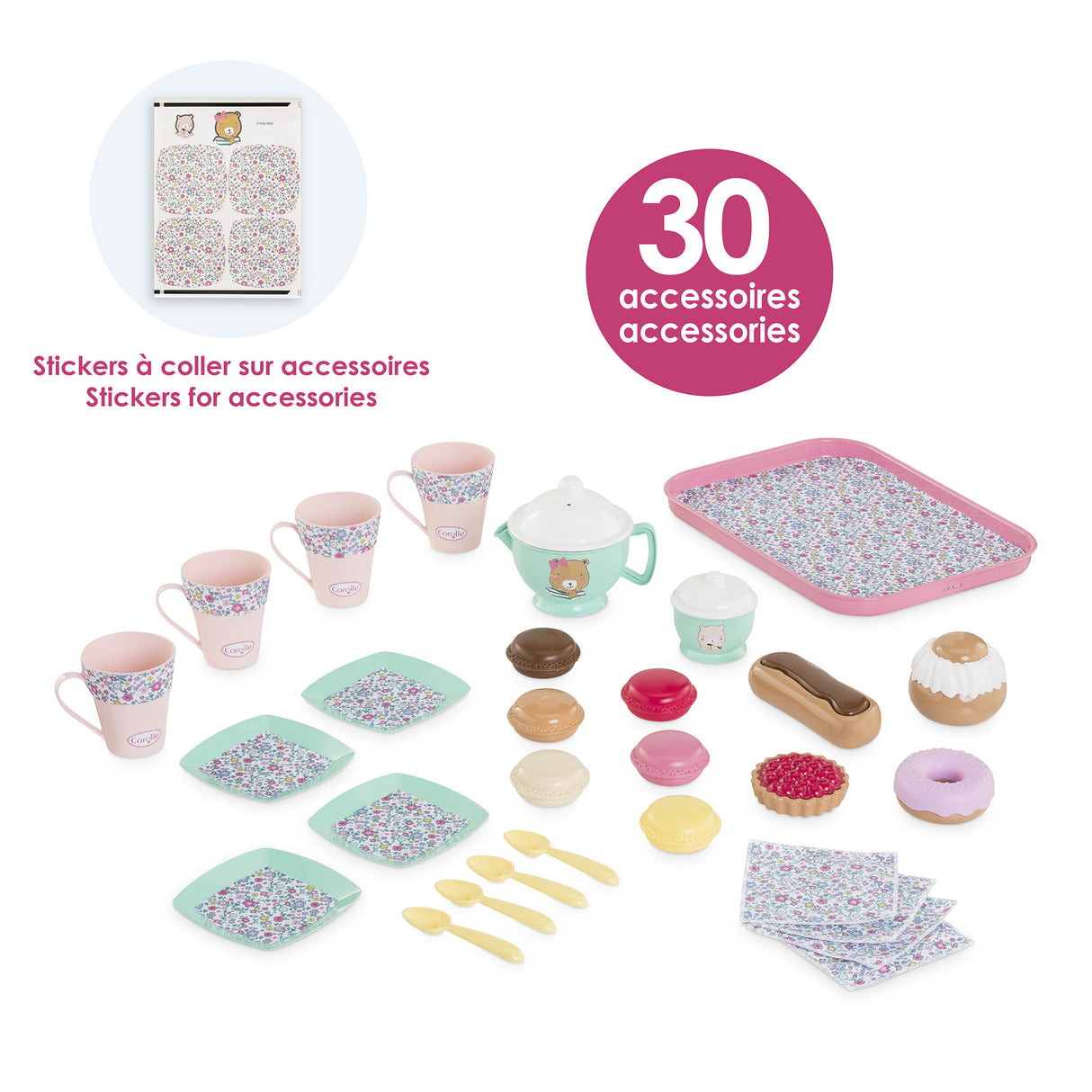 Accessoires poupons - COROLLE - Ma Dinette Thé et Goűter - 30 accessoires - des 18 mois