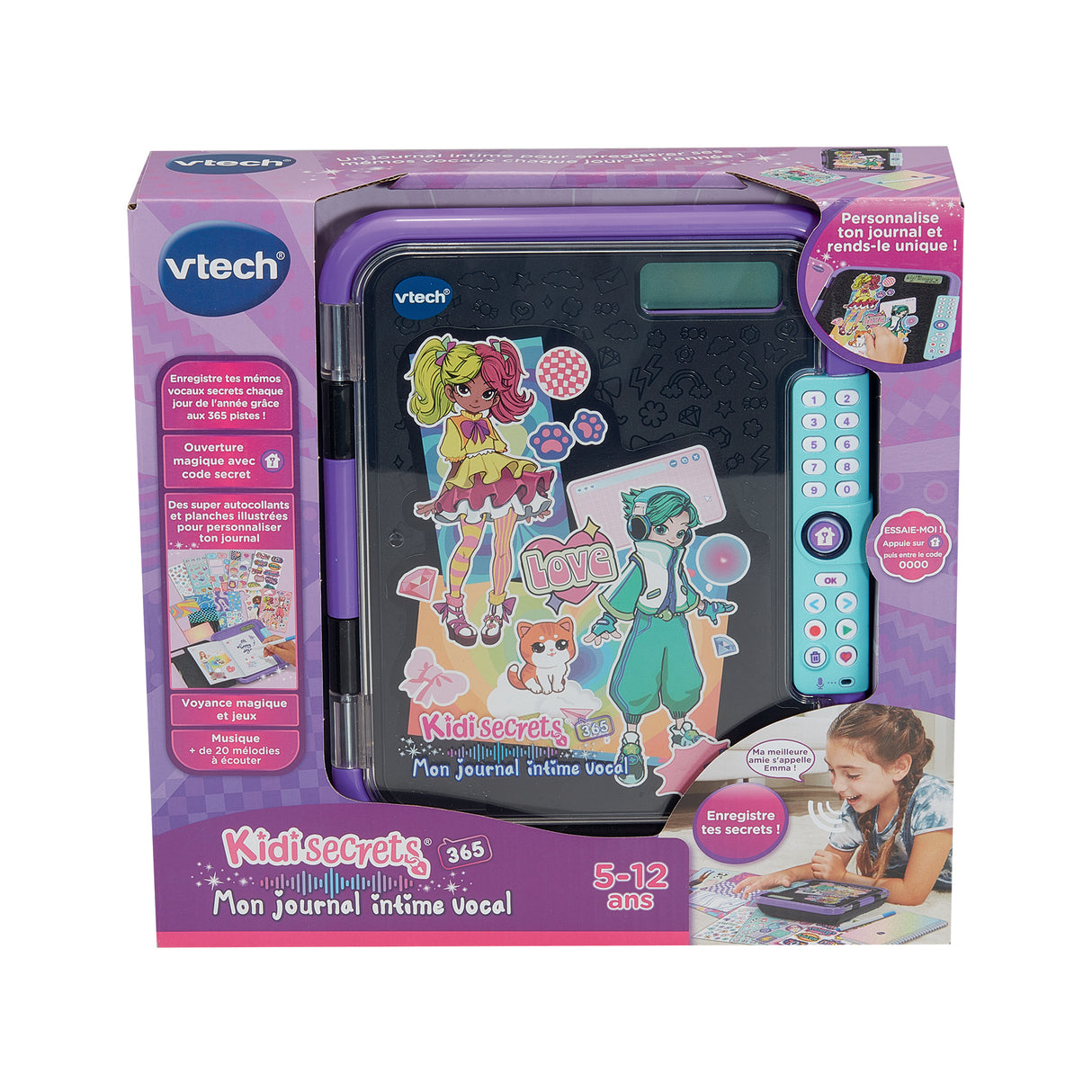 KIDISECRETS 365 - MON JOURNAL INTIME VOCAL (NOIR)
