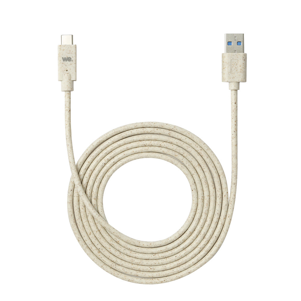 C ble USB-C/USB A biosourcé avec 30% de matières recyclées - 2m - Packaging écoc