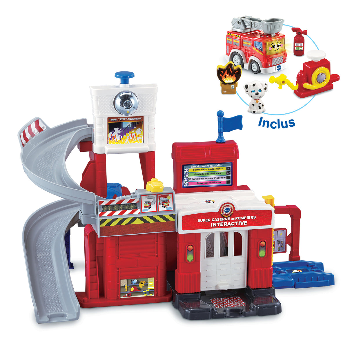 Jouet interactif - Vtech - TUT TUT Bolides Tour de Sauvetage Caserne - 18 mois et plus - Rouge - 22 pieces