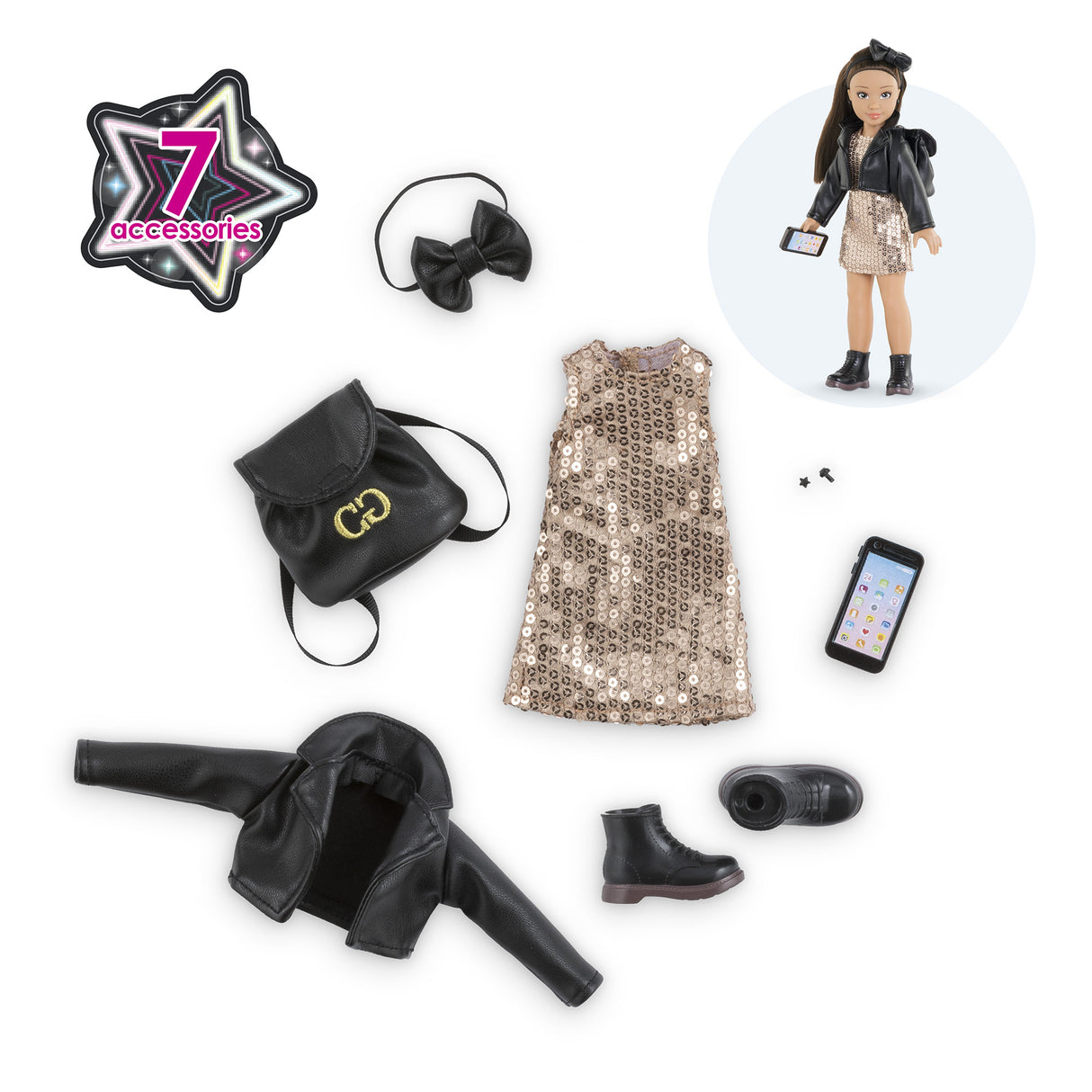 Accessoires poupée - COROLLE - Dressing de fete - Pour poupée mannequin 28 cm - 7 accessoires - Des 4 ans