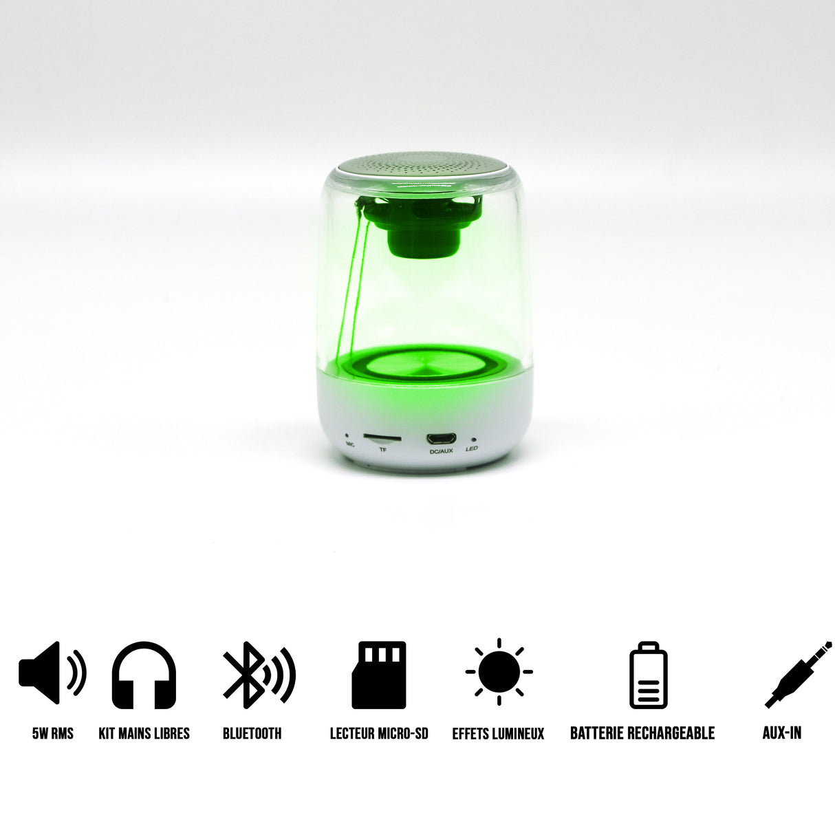 Pack d'enceinte BT 2pcs WE, 5W*2 BT 5,0, Lecteur de carte Micro SD Batterie 1000