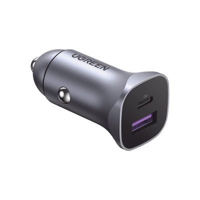 Chargeur voiture - UGREEN - 1 USB-C + 1 USB-A - 30W - Gris