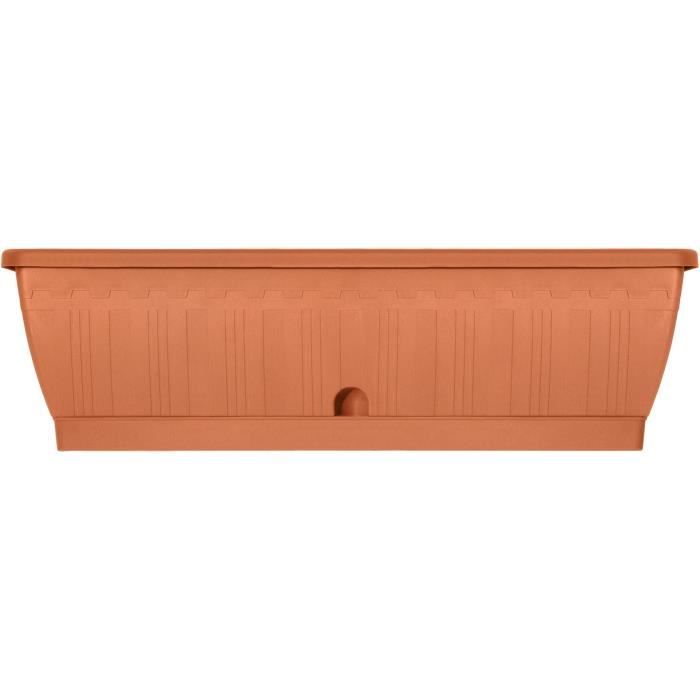 Jardiniere - GARDEN ID Terraflor - Terra 60 cm - SoliditÈ - RÈserve d'eau - RecyclÈ & 100% recyclable - Volume pour plantes.