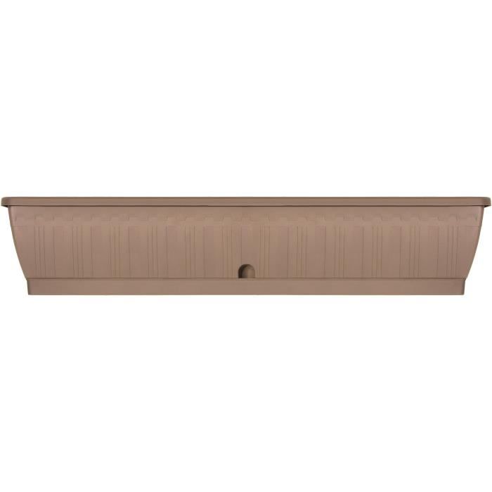 Jardiniere - GARDEN ID Terraflor - Taupe 100 cm - Solidité - Réserve d'eau - Recyclé & 100% recyclable - Volume pour plantes.