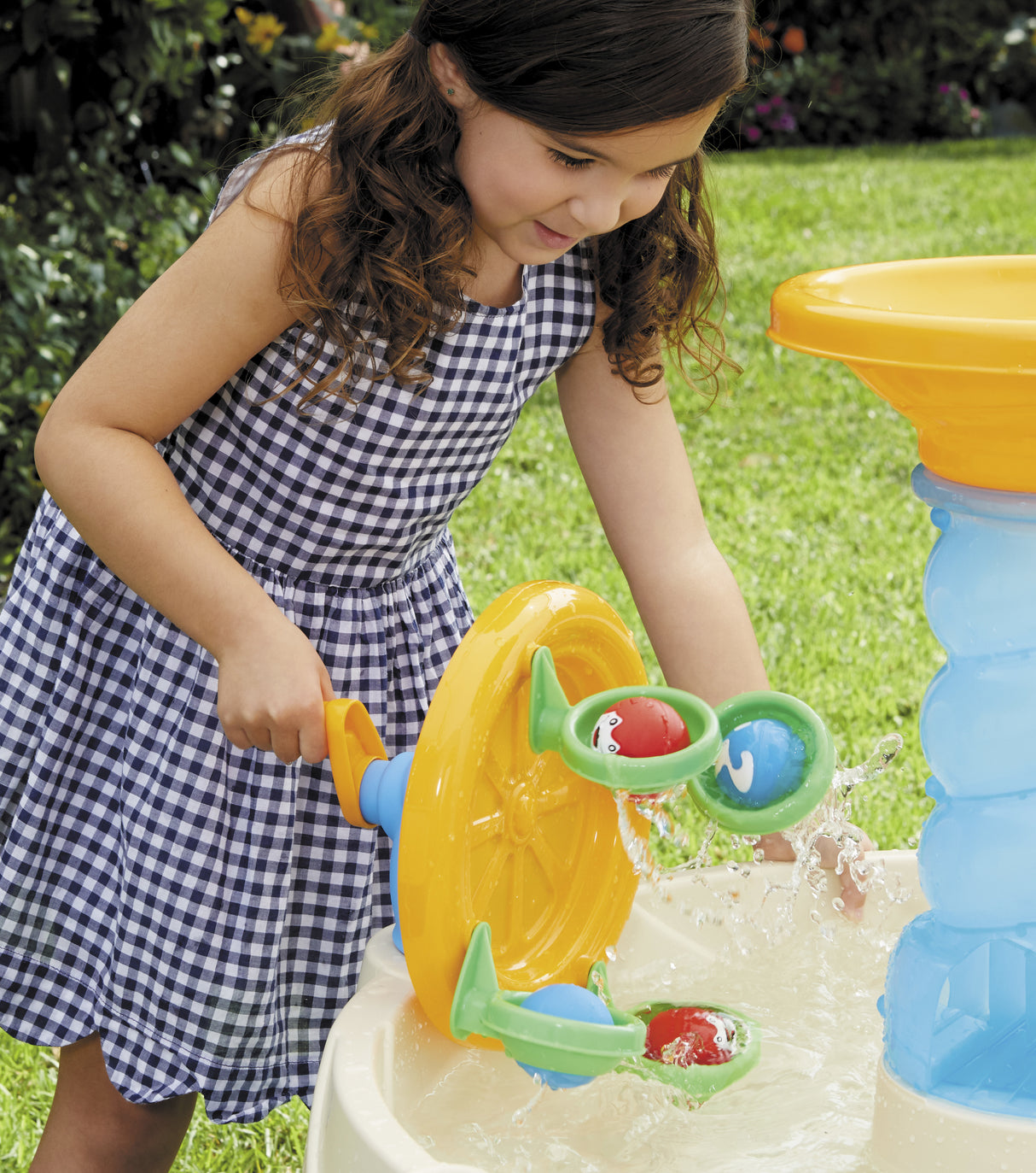 Table de Jeux d'Eau Bleue - LITTLE TIKES - Table d'Eau Spirale - PVC - Roues hydrauliques